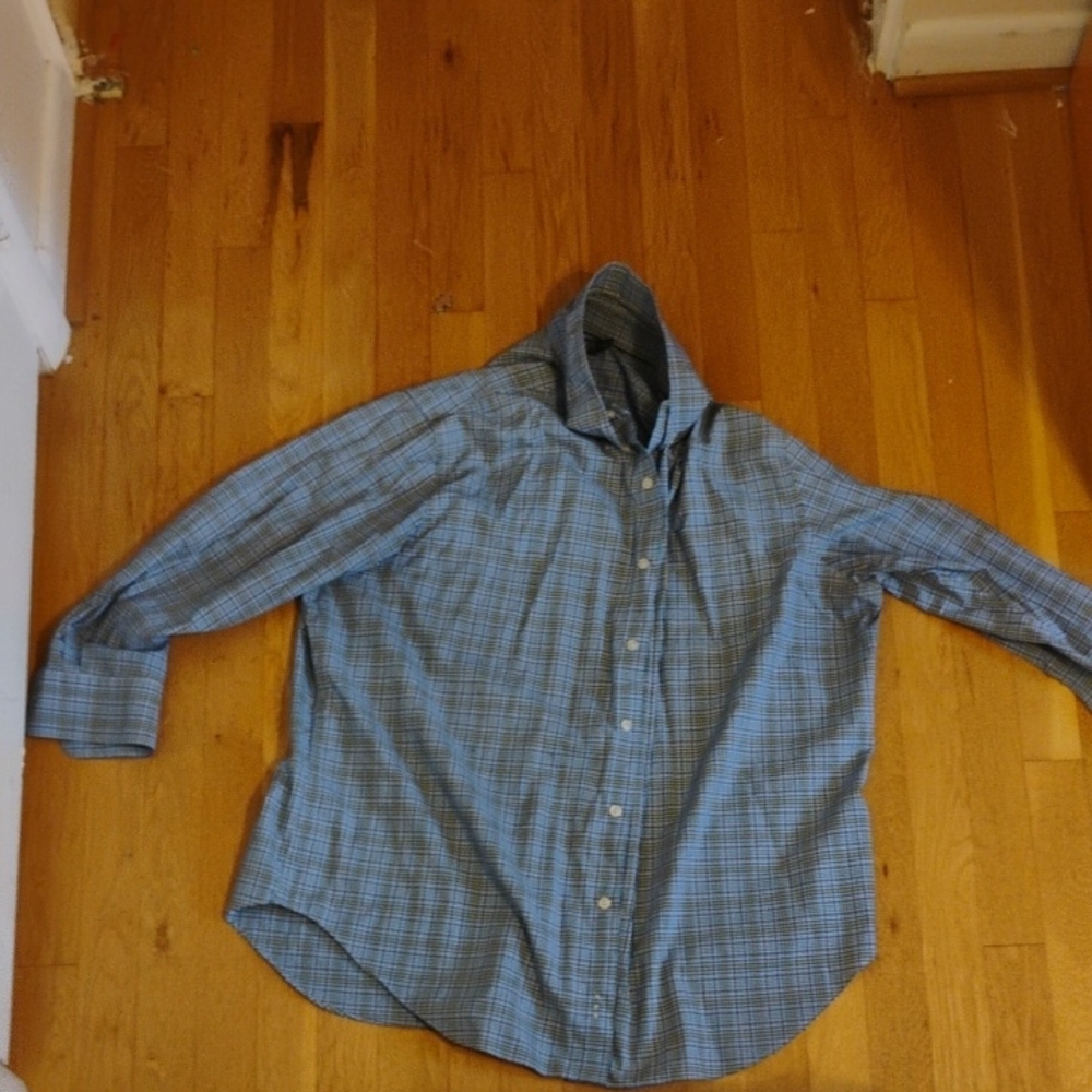 Ralph Lauren Navy Checkered Button Down Shirt